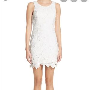 ASTR Textured Floral Body-Con Dress - White